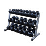 Body Solid GDR48 Rack Mancuernas Hexagonales 3 niveles