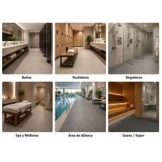 ECOsurfaces AssurGrip Rx – Piso Vinílico Antiderrapante con Base de Hule VCR para Áreas Húmedas, Baños, Vestidores y Regaderas Presentación Rollo de 16.72 m² Espesor de 7 mm – Distribuidor México