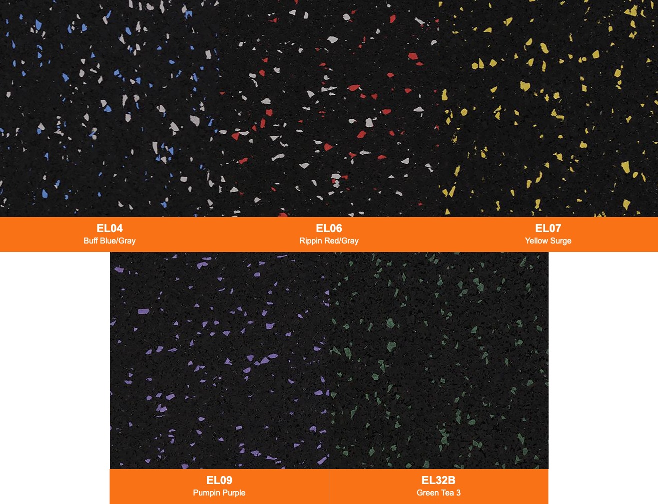 Texturas reales Ecore Basic Fit 8 mm colores especiales: EL04 Buff Blue/Gray, EL06 Rippin Red/Gray, EL07 Yellow Surge, EL09 Pumpin Purple y EL32B Green Tea 3
