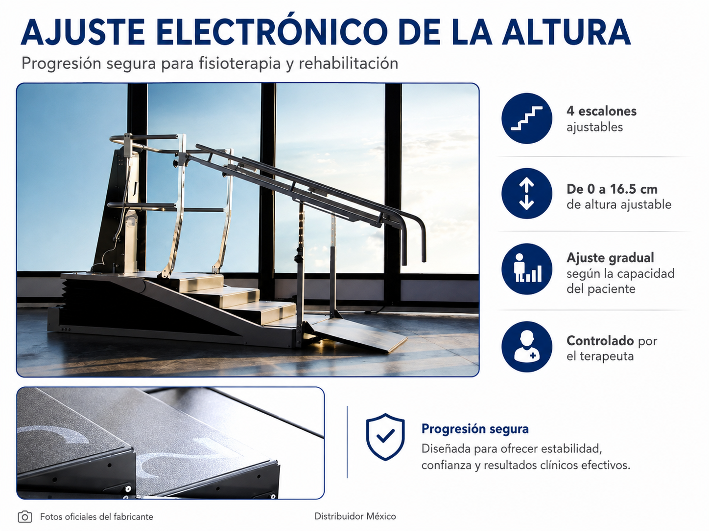 HCI DST8000 ajuste electrónico de altura de escalones para rehabilitación y fisioterapia