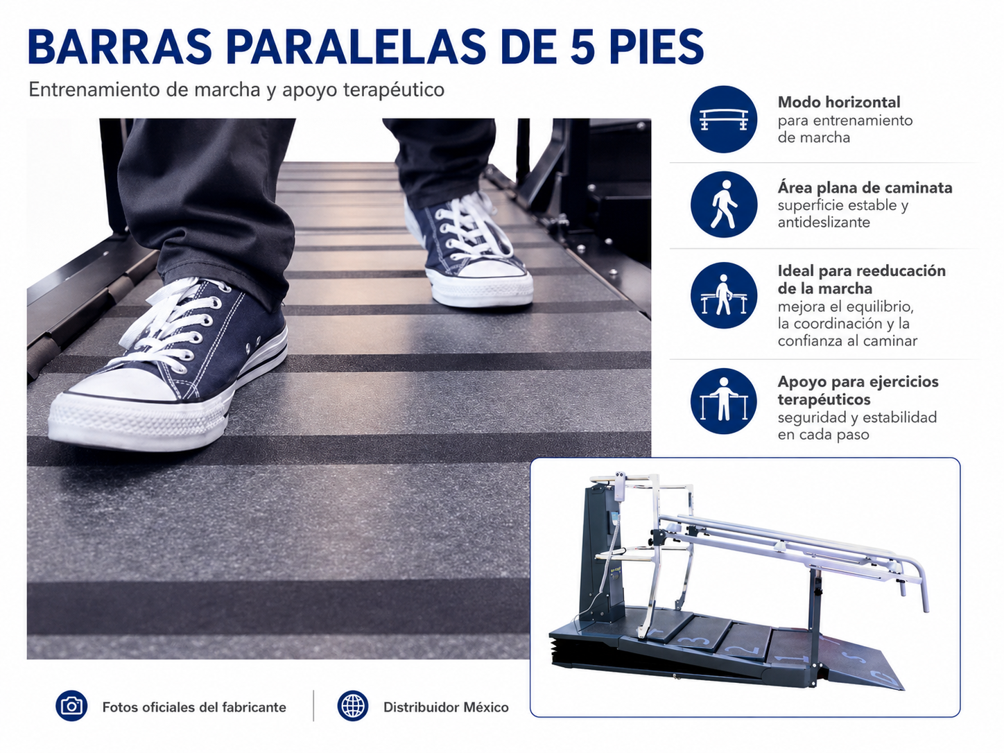 HCI DST8000 barras paralelas para entrenamiento de marcha y rehabilitación