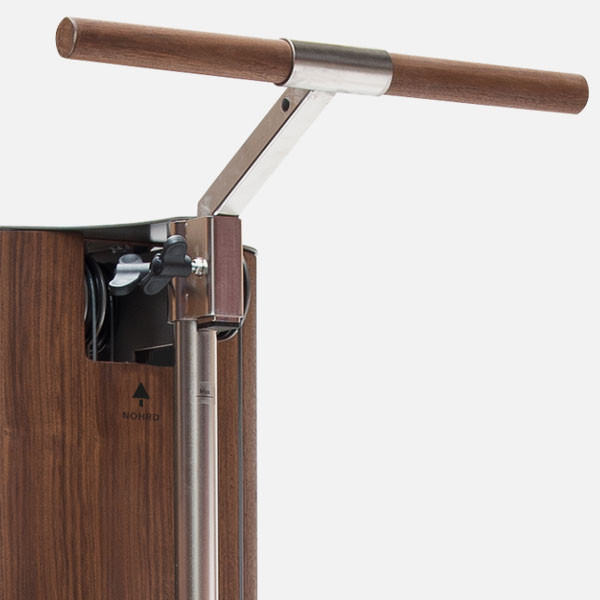 Barra de dominadas ajustable en altura de la NOHRD SlimBeam Walnut