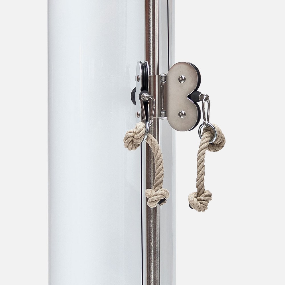 Superficie HPL blanca y poleas de la máquina NOHRD SlimBeam White