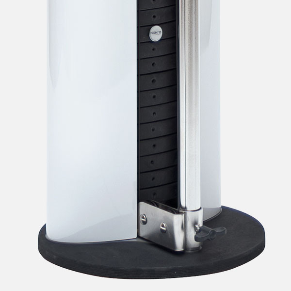 Pila de pesas de 75 kg con placas engomadas y base de la NOHRD SlimBeam White